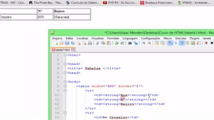 Curso de HTML - Aula 7 (Tabelas - Parte 1)