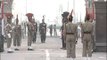 Indian soldier and Pakistan soldier marching side by side at Wagah Border