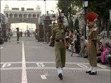 Border Security Force of India marching at the Wagah Border