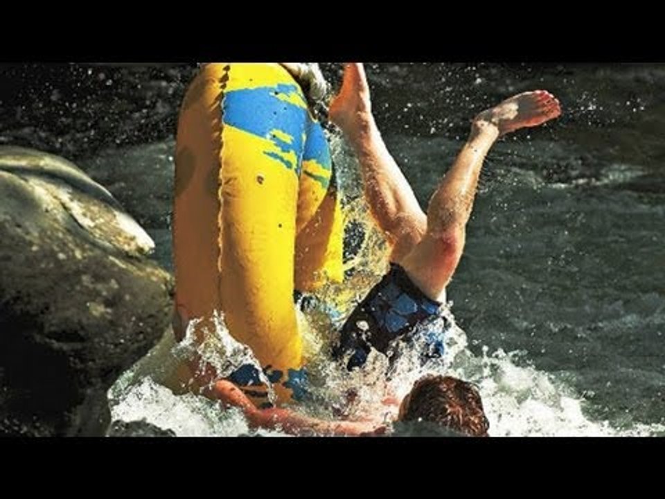 Man jumps off bridge, lands on another man in river