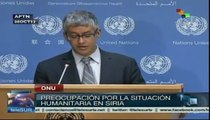 ONU está preocupada por la situación humanitaria en Siria