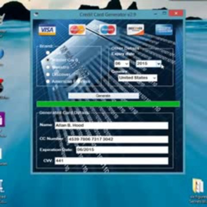 Générateur de carte de crédit (Octobre - Novembre 2013) vient d'être lancé