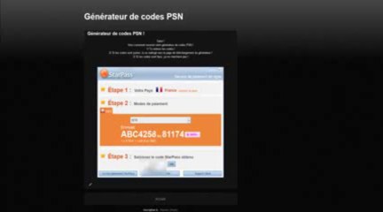 Générateur de codes PSN (Octobre - Novembre 2013)