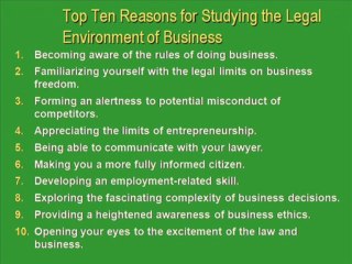 Legal Environment Within A Law School Business