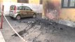 Teverola (CE) - Incendiata auto dei vigili urbani - live- (09.10.13)