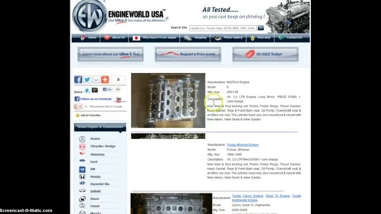 Buy Used Japanese Engine from www.UsedJapanMotors.com