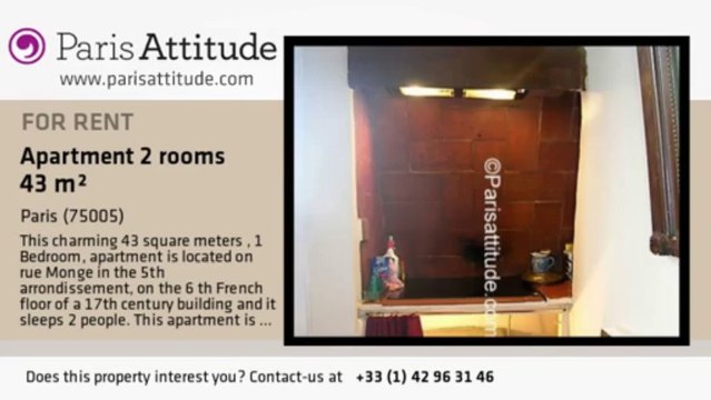 1 Bedroom Apartment for rent - Place Monge, Paris - Ref. 2059