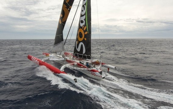 Maxi Trimaran Sodebo : Un tournage vu du ciel