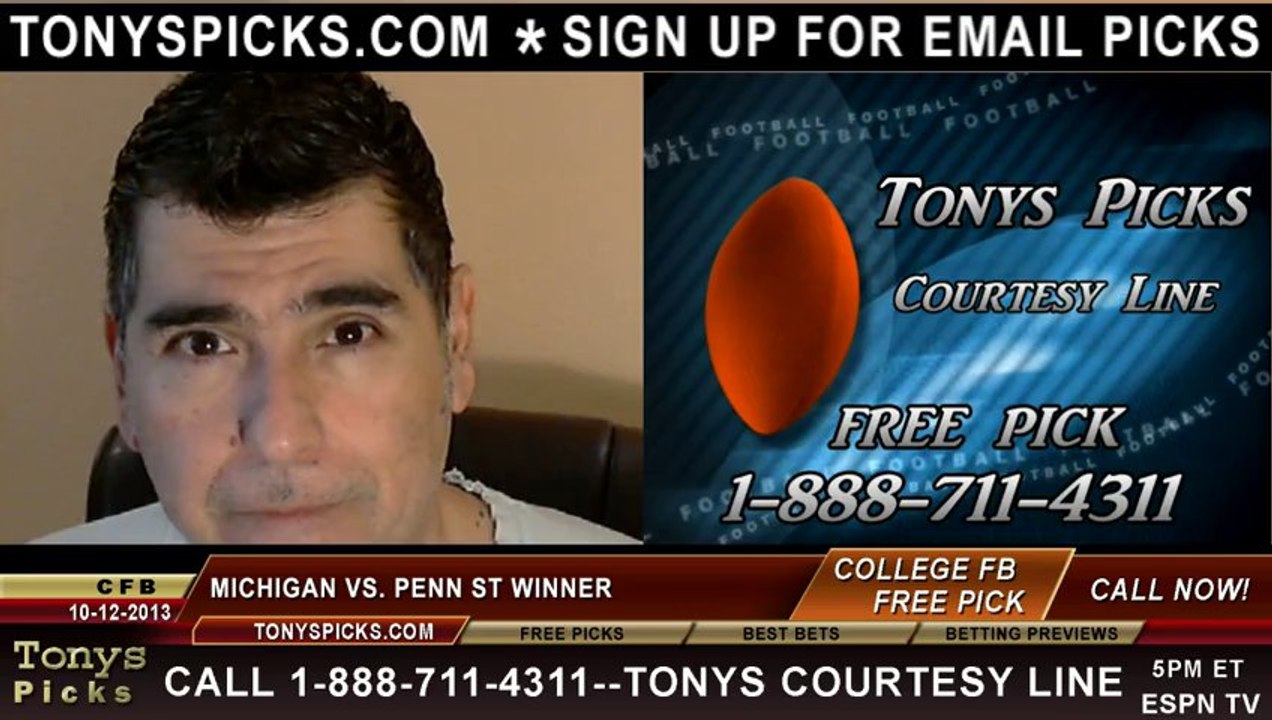 Penn St Nittany Lions vs. Michigan Wolverines Pick Prediction NCAA College Football Odds Preview 10-12-2013