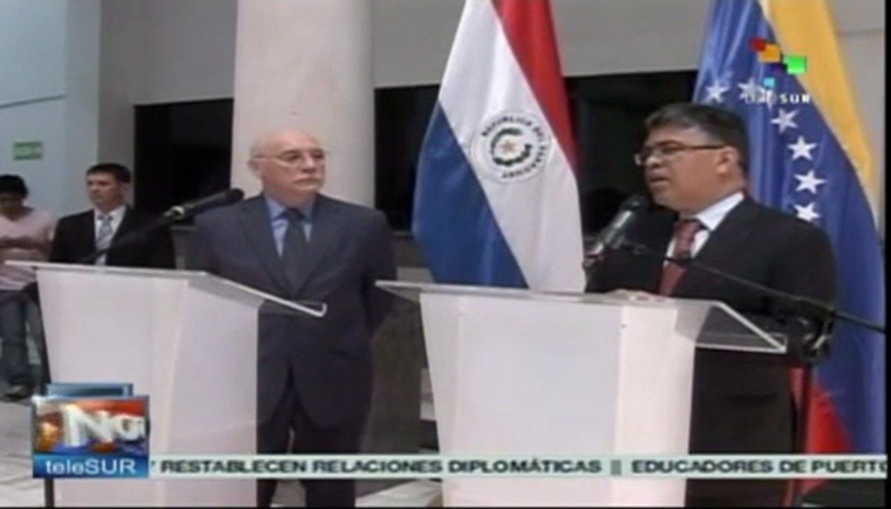 Venezuela y Paraguay restablecen sus relaciones bilaterales