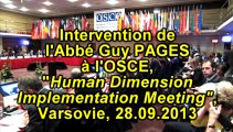 L'Abbé Guy Pagès à l'OSCE, le 26.09.13...