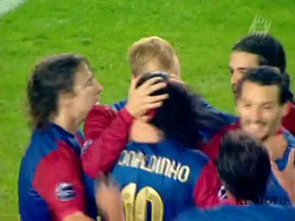 Ronaldinho assist and gudjohnsen goal vs chelsea