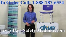 Blue Shower chair bath bench, aluminum legs-Bathroom Safety