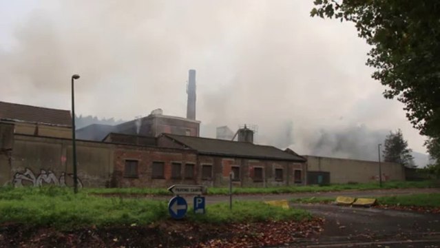 Incendie à l'usine de confiseries Lutti à Bois d'Haine