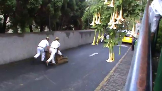 Schlittenfahrt auf Madeira Funchal Monte 25.09.2013 Hubert Fella Matthias und Dagmar Mangiapane