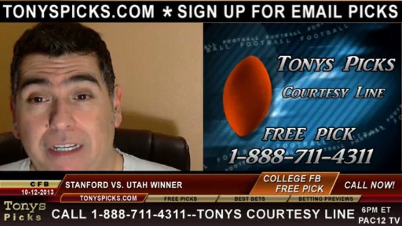 Utah Utes vs. Stanford Cardinal Pick Prediction NCAA College Football Odds Preview 10-12-2013