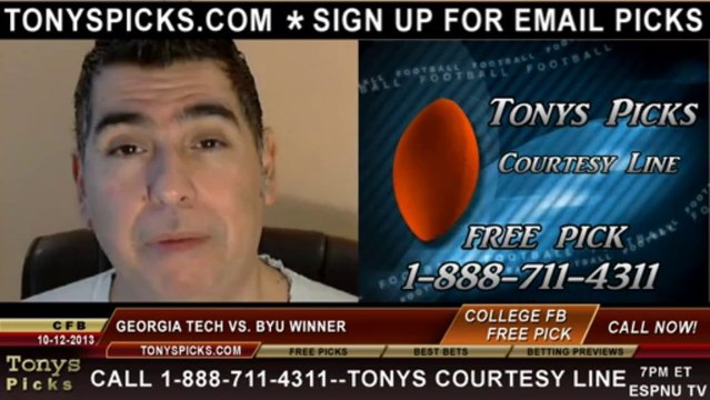 Georgia Tech Yellow Jackets vs. BYU Cougars Pick Prediction NCAA College Football Odds Preview 10-12-2013