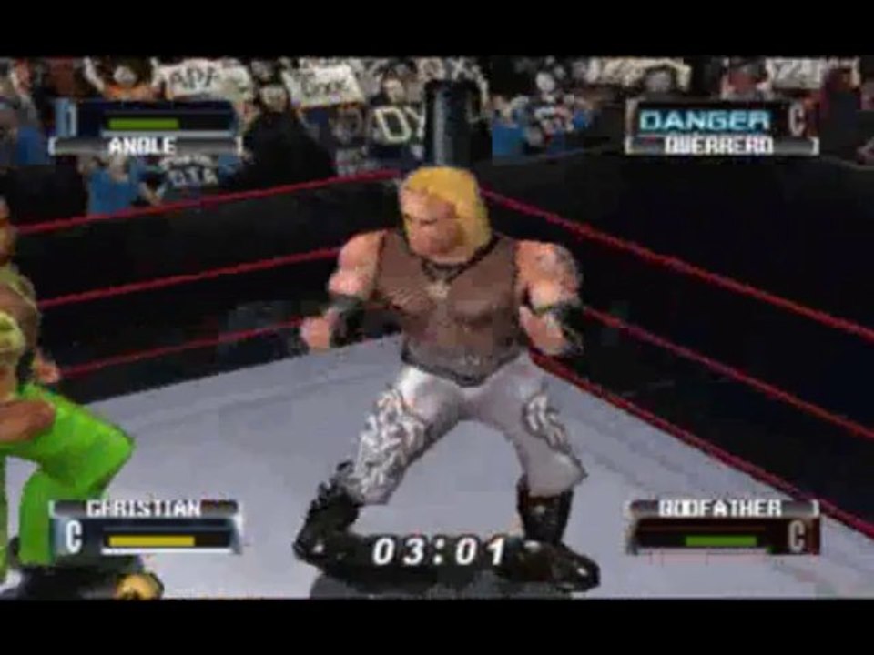 N64 - WWF No Mercy - European Title - Match 7 - Kurt Angle & Christian vs Eddie Guerrero & The Godfather