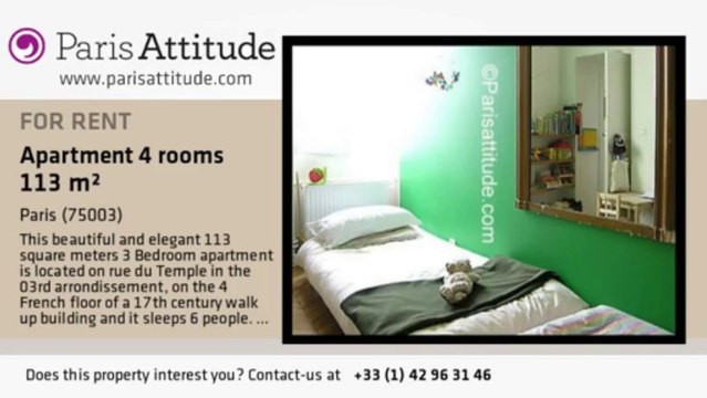 3 Bedroom Duplex for rent - Arts et Métier, Paris - Ref. 4688