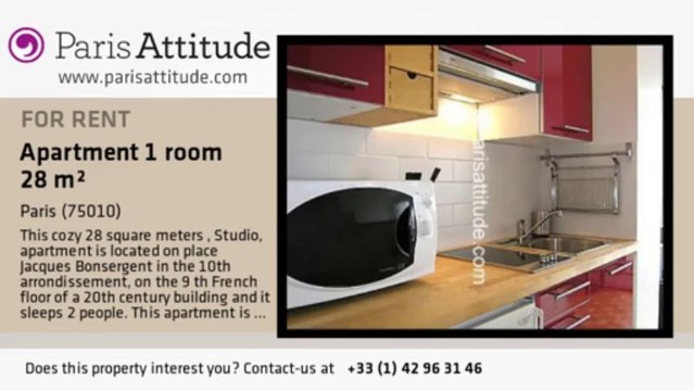 Studio Apartment for rent - Faubourg St Martin, Paris - Ref. 6076