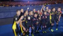 Les Diables font la fête après la victoire