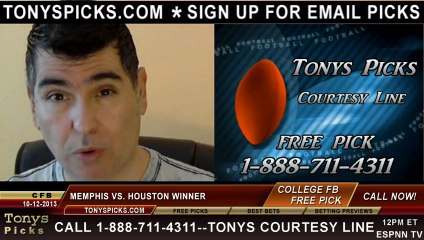 Houston Cougars vs. Memphis Tigers Pick Prediction NCAA College Football Odds Preview 10-12-2013