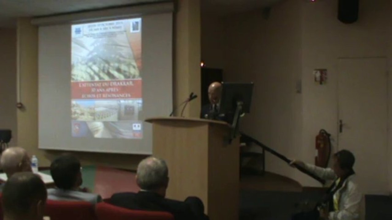 Daniel Tamagni Rescapé Drakkar et Président d'honneur de la Fname Gard intervenant pour souligner la souffrance des rescapés