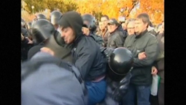 Russian anti-gay protester: And what do you look like? Like a woman.