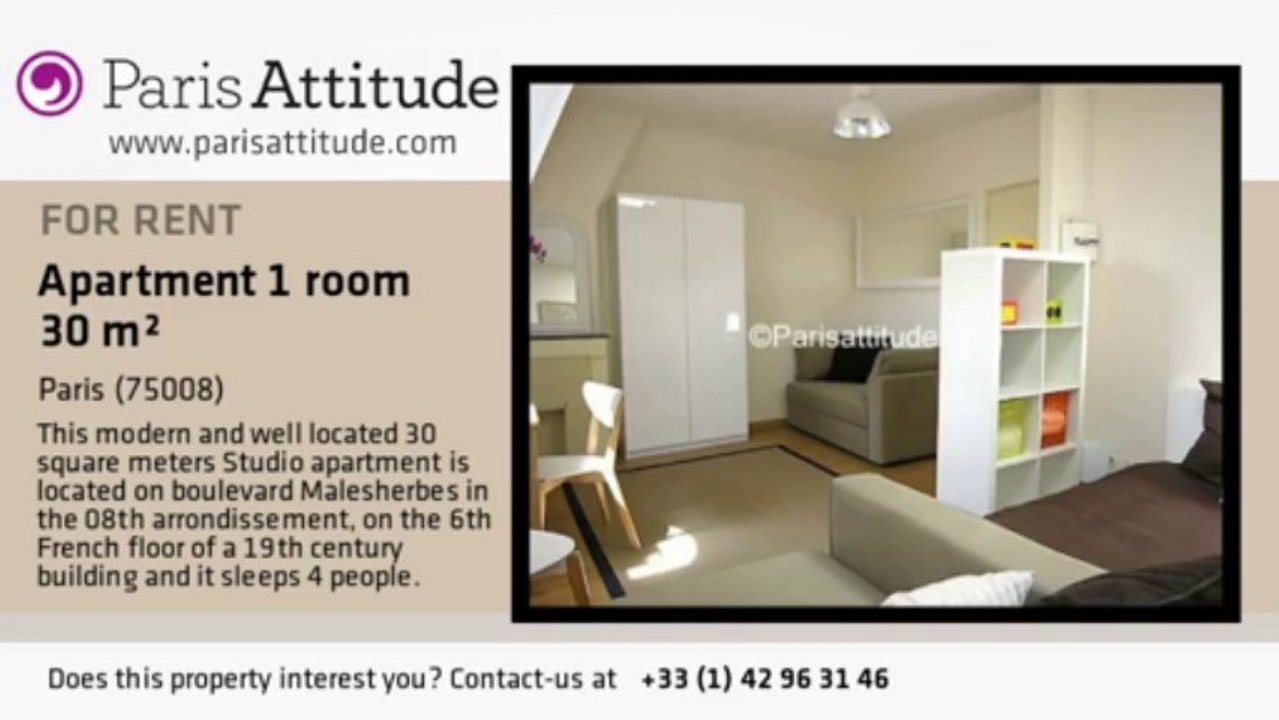 Studio Apartment for rent - Parc Monceau, Paris - Ref. 3333