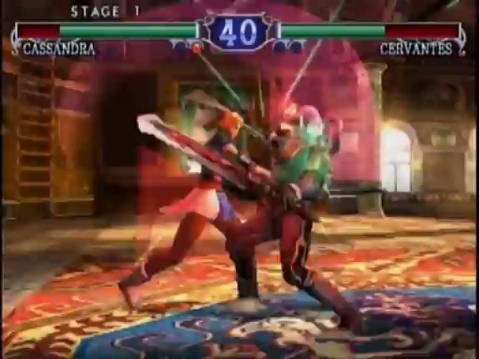 Soul Calibur II | Battle Theater | Cassandra versus Cervantes | Nintendo GameCube (GCN) | Fullscreen