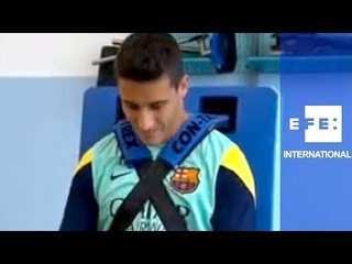 Seven Barcelona players undergo fitness tests during training