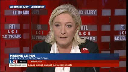 Invitée du Grand Jury : Marine Le Pen salue la victoire du candidat FN Laurent Lopez