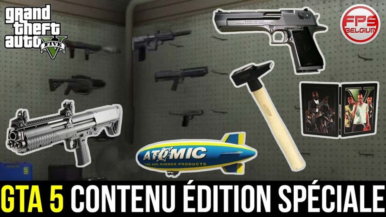 GTA 5 // Contenu de l'édition spéciale (Marteau, Armes, Missions, Vêtements) | FPS Belgium