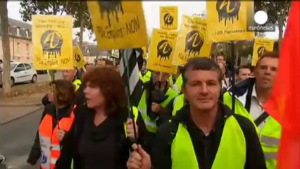 Alcatel-Lucent çalışanlarından protesto