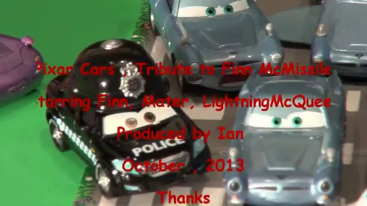 Disney Pixar Cars2, Tribute to Finn McMissile, with Mater, Holly, Lightning and Doug Speedcheck
