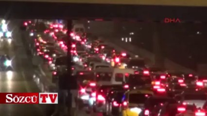 Boğaziçi köprüsünde kaza trafiği