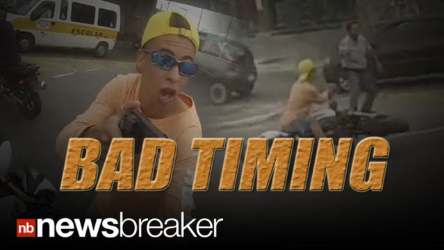 TERRIFYING TAPE: Motorcyclist Tries to Rob Another Biker; Shot by Undercover Cop