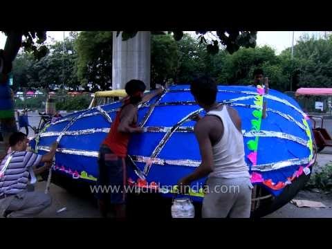 Effigy Of Ravana getting ready for Dussehra