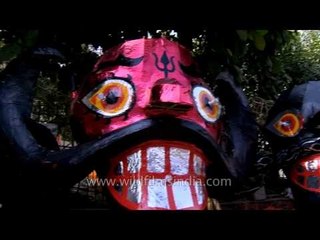 Ravana displayed for sale at a roadside in New Delhi