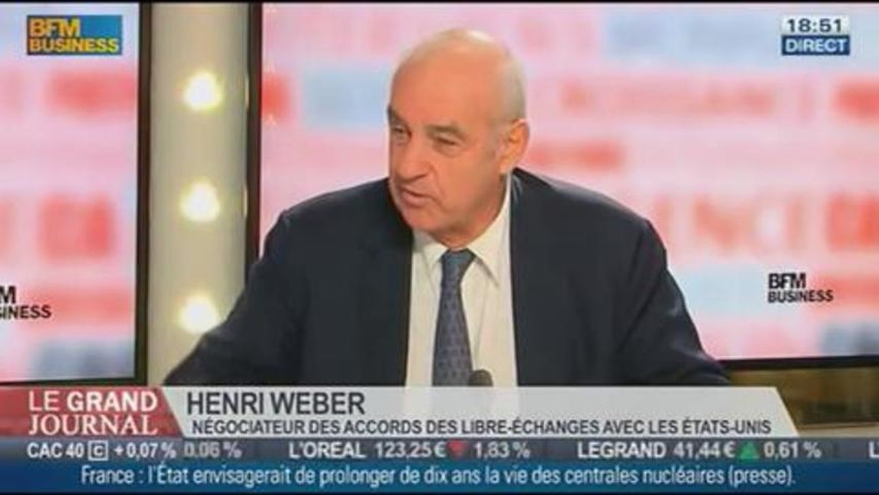 Henri Weber, négociateur des accords des libre-échanges avec les États-Unis, dans Le Grand Journal - 14/10 4/4
