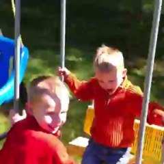 Pushing the kids on the swing