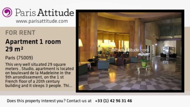 Studio Apartment for rent - Madeleine, Paris - Ref. 6991