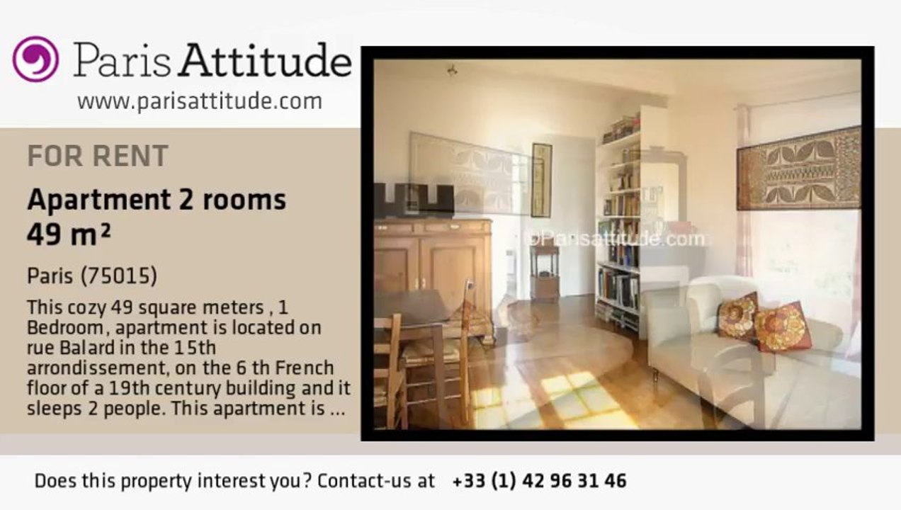 1 Bedroom Apartment for rent - Parc André Citroën, Paris - Ref. 3098