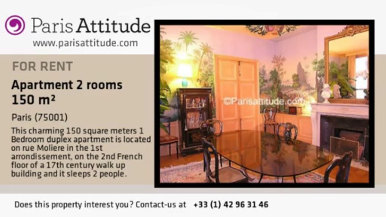 1 Bedroom Duplex for rent - Palais Royal, Paris - Ref. 1839