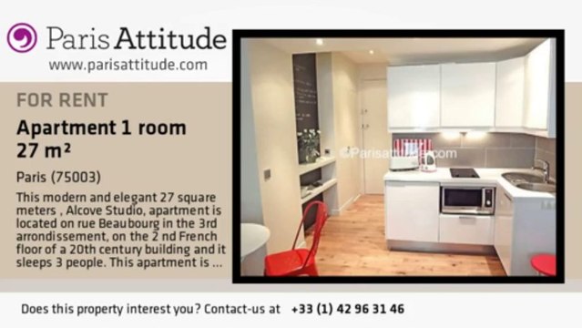 Alcove Studio Apartment for rent - Arts et Métier, Paris - Ref. 5916