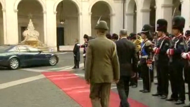 Roma - Incontro Letta - Jyrki Katainen, l'arrivo (14.10.13)