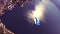 Crazy Wingsuit Flight - Man Lands on Water Without Parachute - Worlds First - 2013