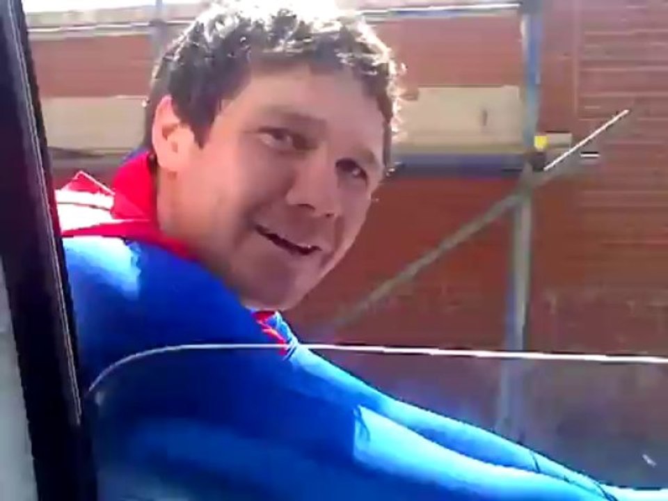 Driver Meets Two Flying Superheroes