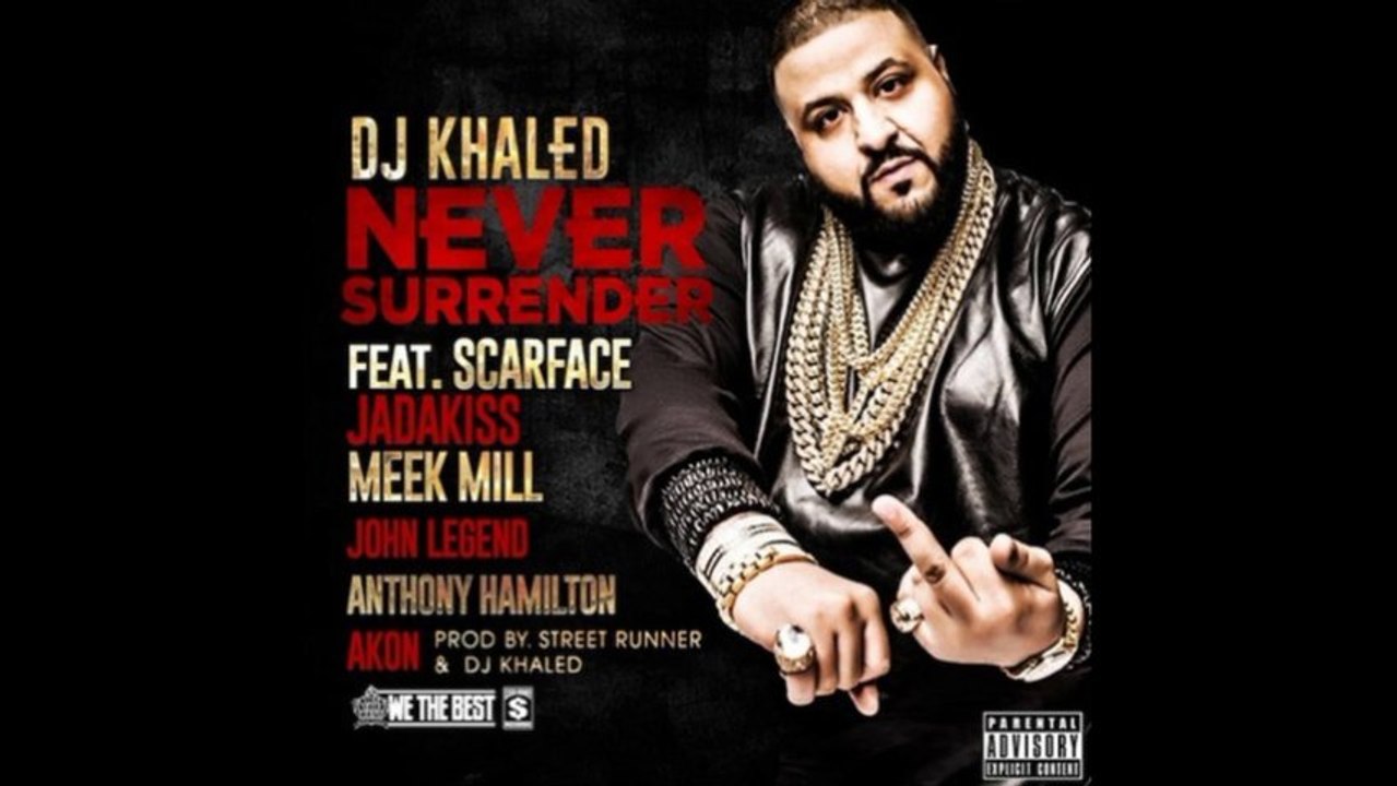 DJ KHALED ft SCARFACE & JADAKISS & MEEK MILL & JOHN LEGEND & ANTHONY HAMILTON & AKON " Never Surrender " (New Song 2013).