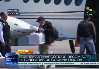 Decomisan en Perú cuatro toneladas de cocaína líquida que iba a Europa